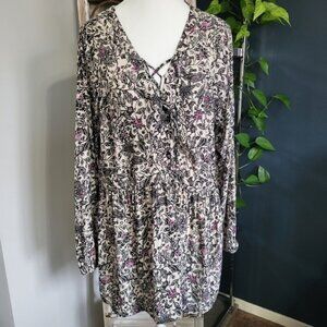 Torrid Paisley Print Bohemian Babydoll Lightweight Rayon Blouse 1XL